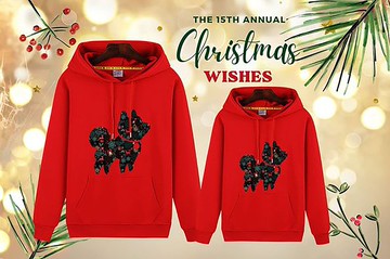 柴犬大學 聖誕叮噹柴長袖連帽T恤 長袖上衣 連帽上衣 親子 情侶