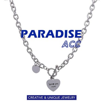 PARADISE 愛心項鍊 小眾設計感 辣妹 甜酷ins 高級鍊子配飾夏季高級感