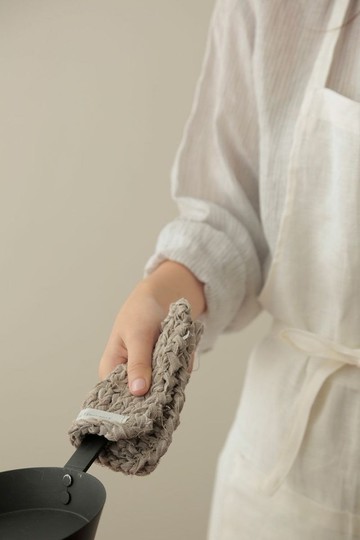 日本 Fog Linen Work - 手工製 100% 亞麻編織隔熱墊