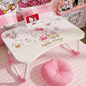 床上小桌子宿舍電腦桌書桌懶人學習桌家用可折疊桌卡通兒童寫字桌[DD100109]