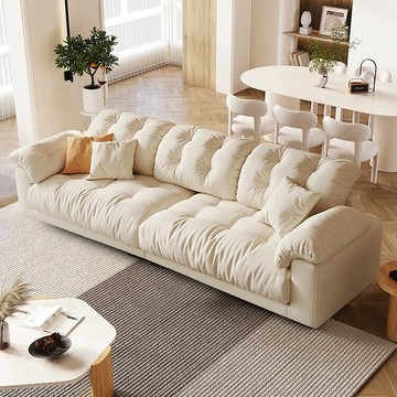 奶油風真皮沙發 客廳多人位沙發 小戶型直排沙發 大座深沙發 貓抓布沙發 雙人沙發 實木沙發 大沙發