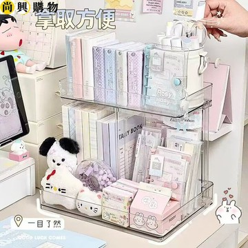 透明桌面置物架 桌上收納架 桌面洞洞板收納架 亞克力ins風 展示娃娃文具書立便簽整理盒