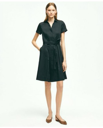 Brooks Brothers Women's Belted Shirt Dress | Black | Size 8