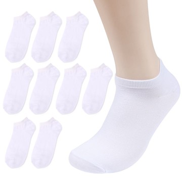 Socks Panda 韓國製 女款 優質運動休閒踝襪 10雙組  白色  230~250mm