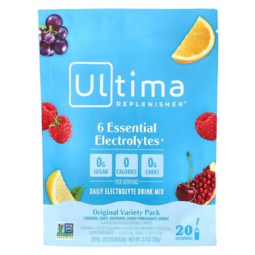 Ultima Replenisher, 6 種必需電解質，每日電解質混合飲品，多種口味，20 條