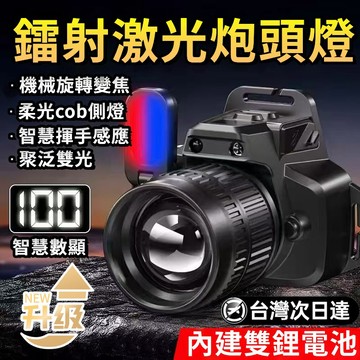 🔥限時低價🔥智能感應頭燈 鐳射激光炮頭燈 變焦強光頭燈 頭戴式探照燈 釣魚燈 LED強光燈 修車工作燈 戶外遠射燈