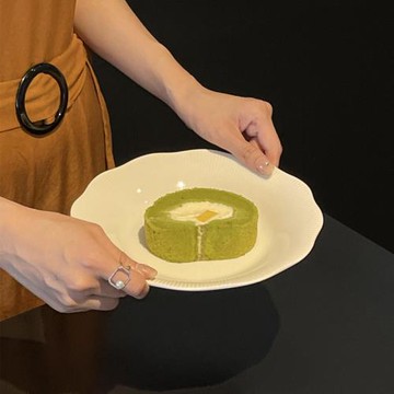 花邊條紋西餐盤