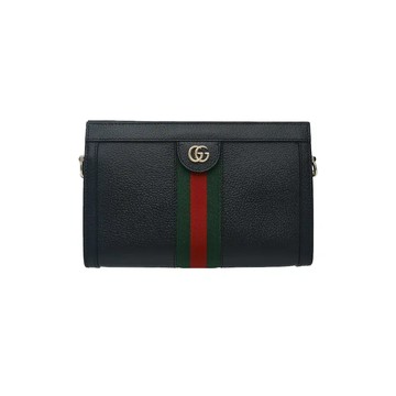 GUCCI 719883 OPHIDIA GG 鏈條包手拿包斜背包磁釦包 / 黑色