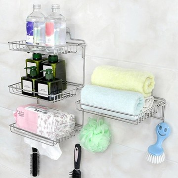 【三層】可折疊收納架 不銹鋼置物架 免打孔 廚房 浴室