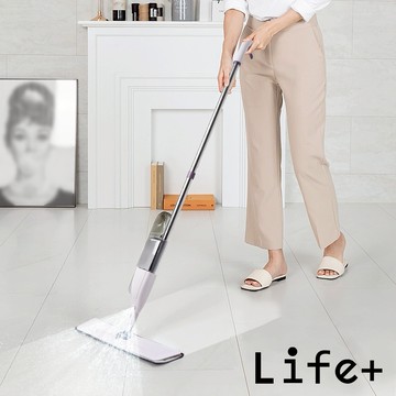 【Life+】極方便全新升級噴霧噴水免手洗乾濕兩用拖把組(1桿3吸水布)