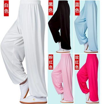 太極褲女春夏季練功褲男寬松燈籠褲武術訓練褲子太極服練功服褲子