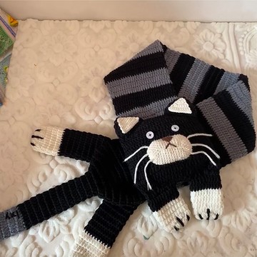 免運💯手工編織貓咪圍巾diy材料包毛綫鈎針小衆帽子圍脖送女友禮物保暖diy毛綫編織/毛綫材料包/手工/手作編織 MS4V