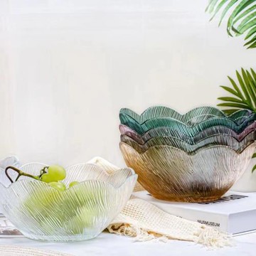 玻璃碗家用高顏值創意水果沙拉碗盤大泡面碗水果盤涼菜碗湯碗餐具