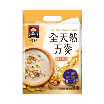 [家速配]桂格全天然五麥-松子核桃27gx10