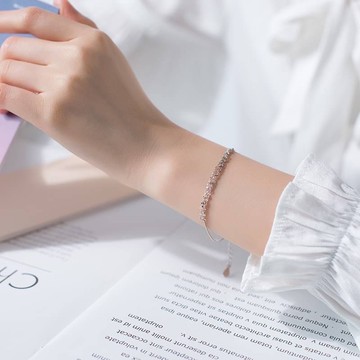 《現貨》眉兒銀飾 925純銀 極細 多層手鍊 純銀手鍊 銀手鍊 細鍊 瓦片手鍊 女生 鍊