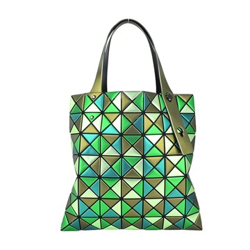 Issey Miyake BAOBAO 7x7鉑金壓紋光澤手提包-青銅