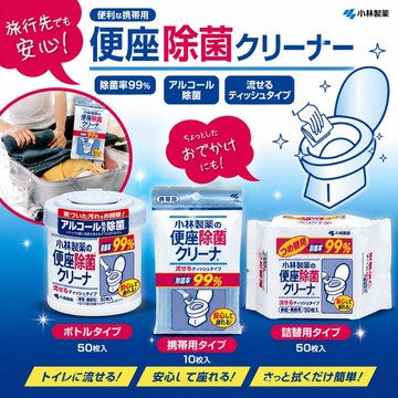 【無國界雜貨舖】日本 小林製藥 馬桶座墊 除菌濕紙巾 濕巾 馬桶濕巾 除菌濕巾 便座濕紙巾 紙巾 補充包 隨身包