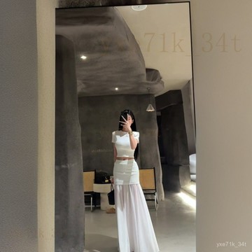 【臺灣出貨】🍋今日ootd 韓係一整套 懶人穿搭 套裝女 高級感氣質夏季新款時尚舒適上衣簡約高腰半身裙氣質兩件套女