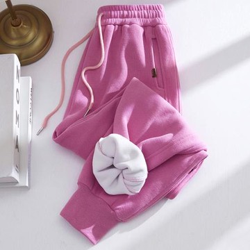 加絨加厚運動褲女秋冬2025新款爆款寬松束腳蘿卜褲休閑哈倫衛褲