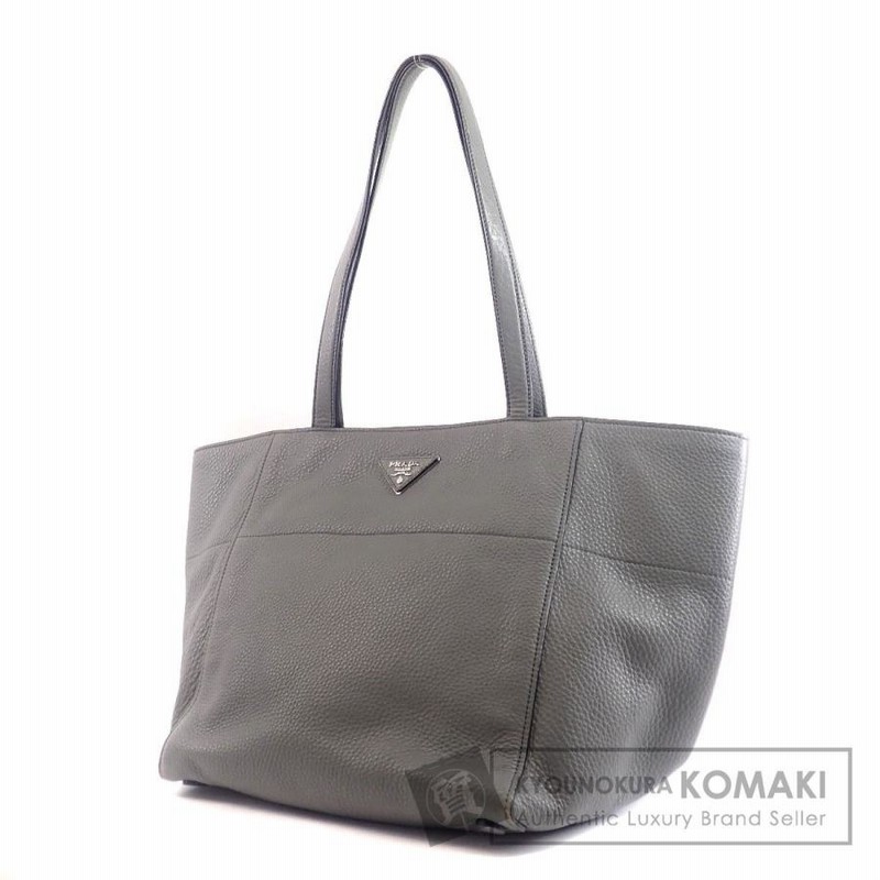 PRADA プラダ ロゴ刻印 トートバッグ レザー レディース 中古
