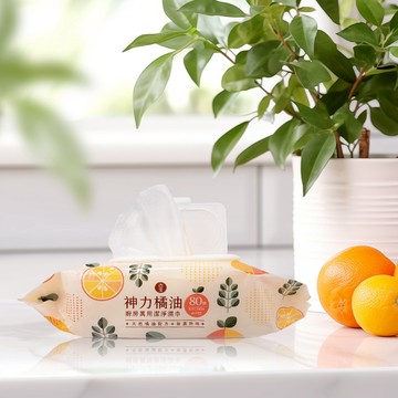 油Bye一抹淨 神力橘油廚房萬用潔淨濕巾80抽(3入/4入/5入)