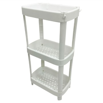 【出清品】45-小麥購物 方形底座款浴室收納層架 B074 3層 1.6kg, 35 x 22 x 69cm, 白色