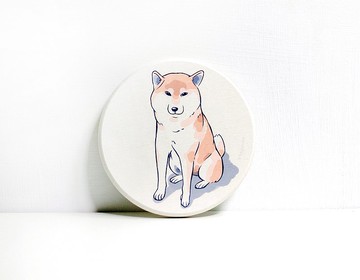 珪藻土吸水杯墊  柴犬日常 凝望
