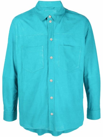 Desa 1972 - multi-pocket suede shirt - men - Suede - 48 - Blue