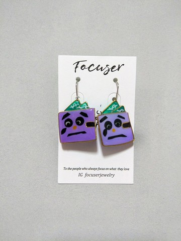 可愛耳環【錢包哭哭】搞怪耳環 獨特耳環 樹脂耳環 怪獸 派對