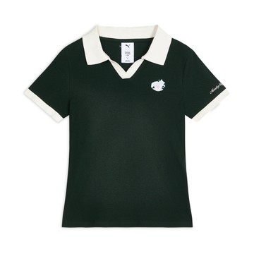 PUMA 短T MONDAY SLEEPING CLUB系列 森林綠 針織 POLO衫 女 63898470
