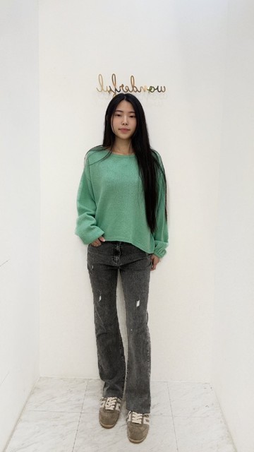 VENUS MIT 袖縮口圓領針織衣