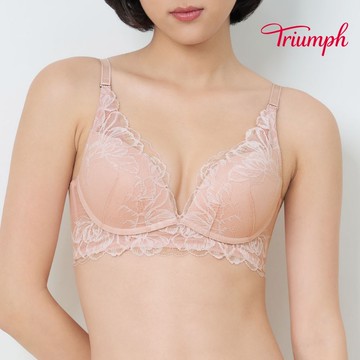 閃光焦點系列 澎澎氣墊V型無鋼圈內衣 淡柔粉