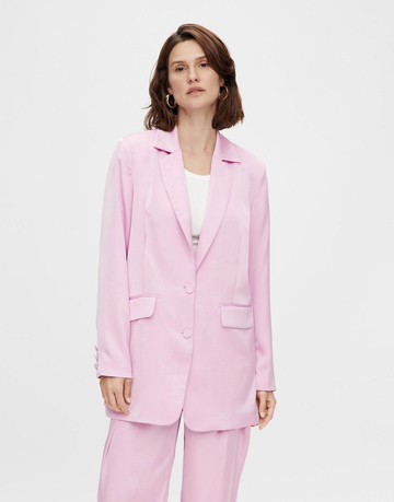 Y.A.S satin blazer co-ord in pink