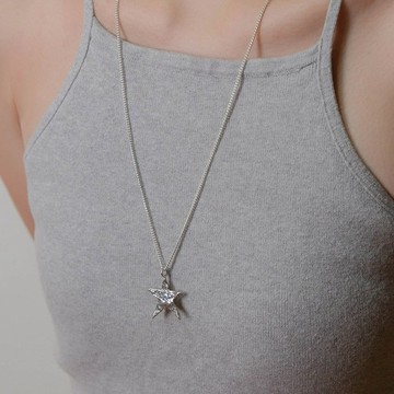 Painted Star Silver Necklace 繪星純銀項鍊 星星造型項鍊
