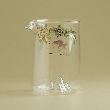 【茶品名】🍵公道杯 過濾 分茶器桂花魚山巒玻璃公杯功夫茶泡茶高檔透明玻璃公杯茶水過濾分茶器