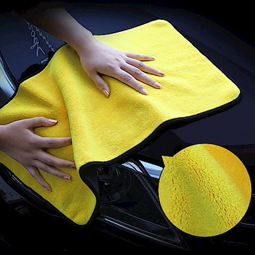 EZlife雙色超柔超吸水洗車巾4入組(2大2小)贈車用隱形掛鈎