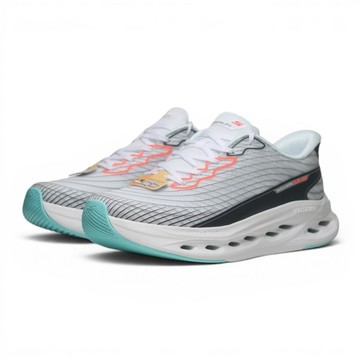 SKECHERS 慢跑鞋 MAX CUSHIONING 白藍 瞬穿 避震 男 220425WMLT