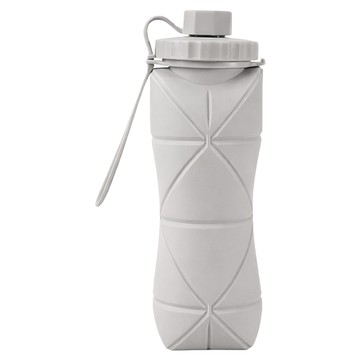 無毒矽膠摺疊運動水壺  灰色  600ml  1個