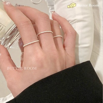 Butter Room 🧈 波光粼粼戒指三件組 （銀） 台灣出貨免運 素圈 細戒 閃亮 高級感 閃爍 簡約