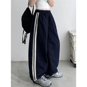 【清倉價】刺繡兩穿顯瘦運動褲女設計感新款百搭休閑長褲