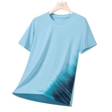 【米蘭精品】現貨+預購 T恤短袖上衣運動上衣跑步背心修身顯瘦-圓領涼爽印花運動男裝4色74kw24