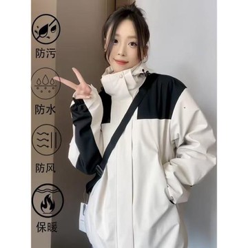 春秋沖鋒衣男女三合一2024新款戶外登山服防風防水小個子外套潮牌