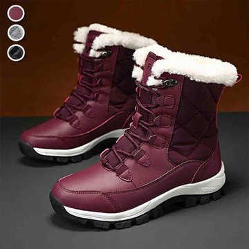 【Alice】現貨37碼頂極設計幻影情人太空感中高筒雪靴登山鞋(防滑/防潑水/靴子滑雪/雪鞋)