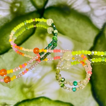 水果蔬菜系列 - 005 小黃瓜與紅蘿蔔寶石項鍊