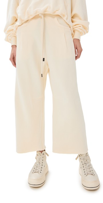 R13 Cropped Pleated Sweatpants Natural L