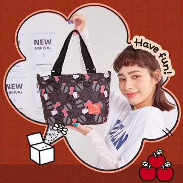 【Hello Kitty】蘋果凱蒂 兩用手提包 黑