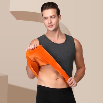 台灣出貨 100kg男加絨加厚背心 男士保暖背心 男士超柔背心 加絨保暖背心 卽熱修身男背心 內衣男馬甲內穿 男背心