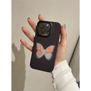 韓國藝術蝴蝶適用于蘋果IPhon17pro/14promax/15/14/13/11/xr菲林小眾高級感不會撞殼的手機殼個性創意16硬殼