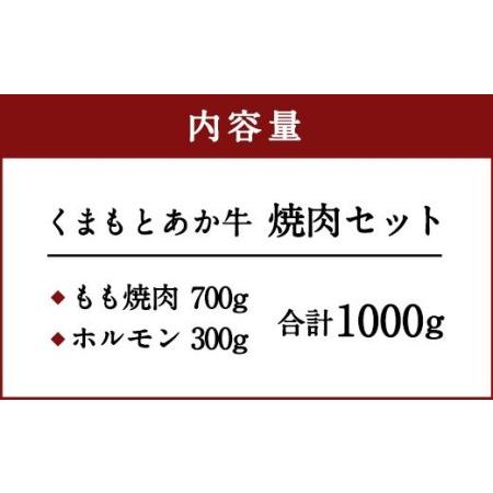 ふるさと納税 くまもと あか牛 焼肉 セット 1kg もも700g ホルモン300g 熊本県水俣市