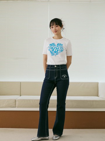 BLUE LABEL Front Pocket Slim Boot-Cut Denim Pants (ER2ODP03)